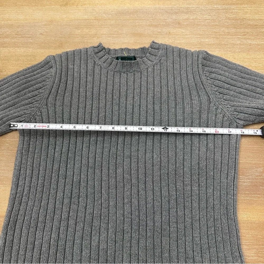 Lauren Ralph Lauren Gray Knit Sweater Vintage 100% Cotton Crewneck Petite Medium - Picture 5 of 7